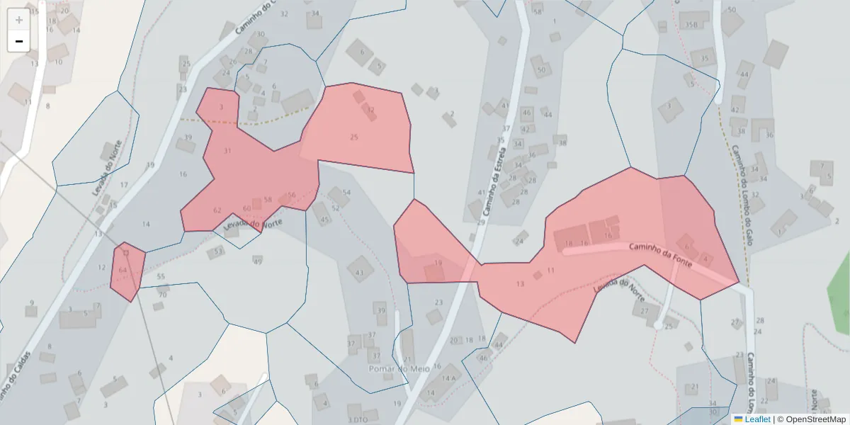 Mapa detalhado do código postal 9325-333 com limites, códigos postais vizinhos e agências dos correios