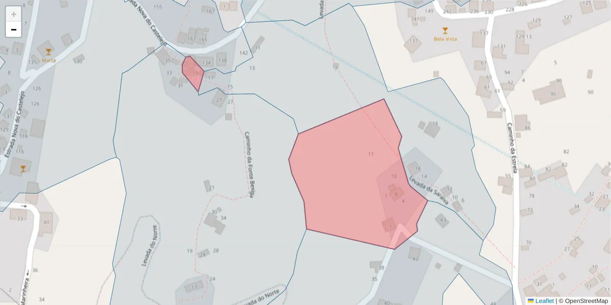 Mapa detalhado do código postal 9325-340 com limites, códigos postais vizinhos e agências dos correios