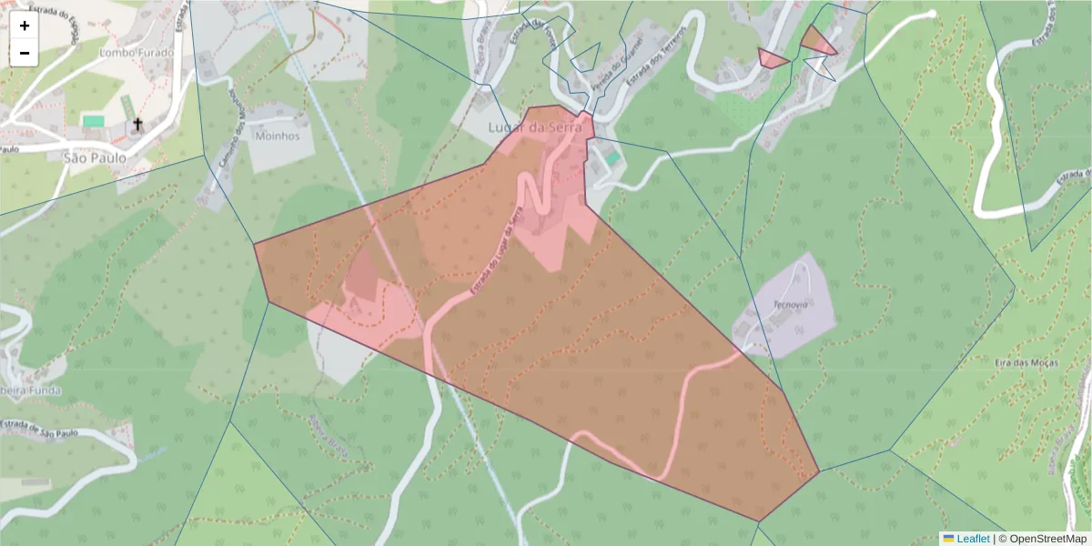 Mapa detalhado do código postal 9350-047 com limites, códigos postais vizinhos e agências dos correios