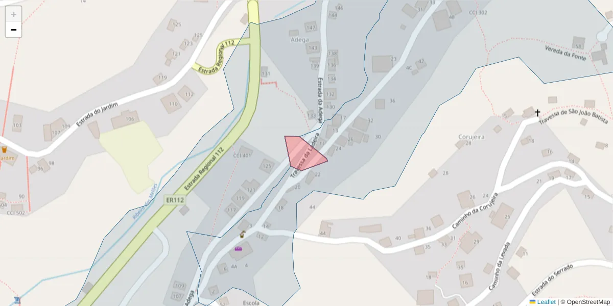 Mapa detalhado do código postal 9350-065 com limites, códigos postais vizinhos e agências dos correios