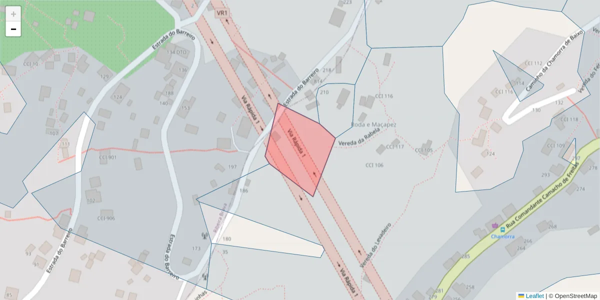 Mapa detalhado do código postal 9350-095 com limites, códigos postais vizinhos e agências dos correios