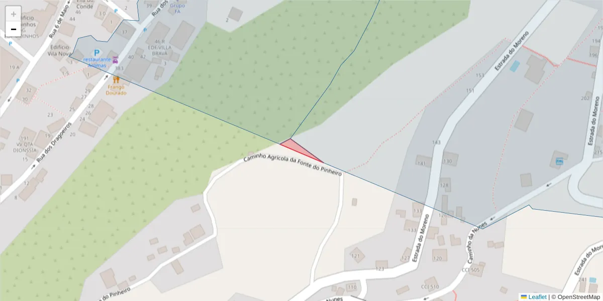 Mapa detalhado do código postal 9350-120 com limites, códigos postais vizinhos e agências dos correios