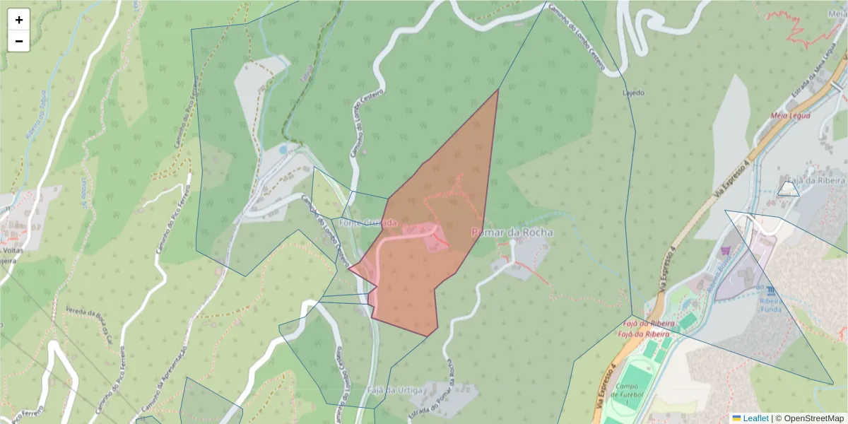 Mapa detalhado do código postal 9350-246 com limites, códigos postais vizinhos e agências dos correios