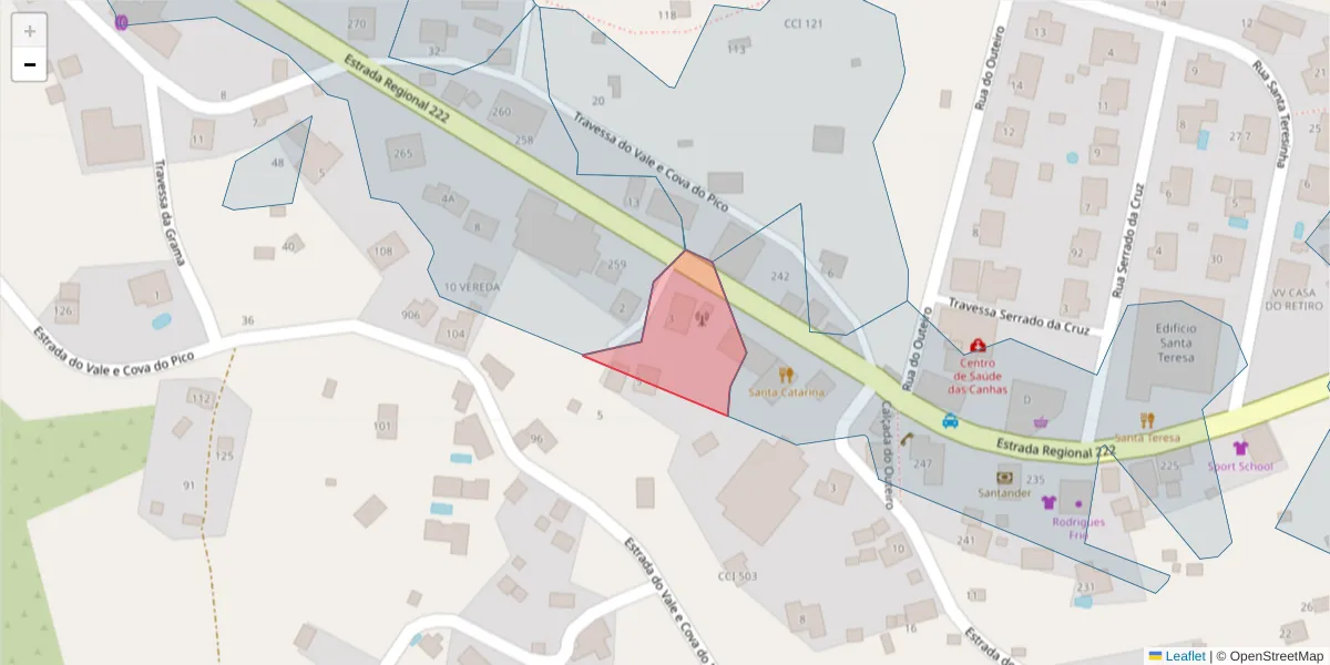 Mapa detalhado do código postal 9360-356 com limites, códigos postais vizinhos e agências dos correios