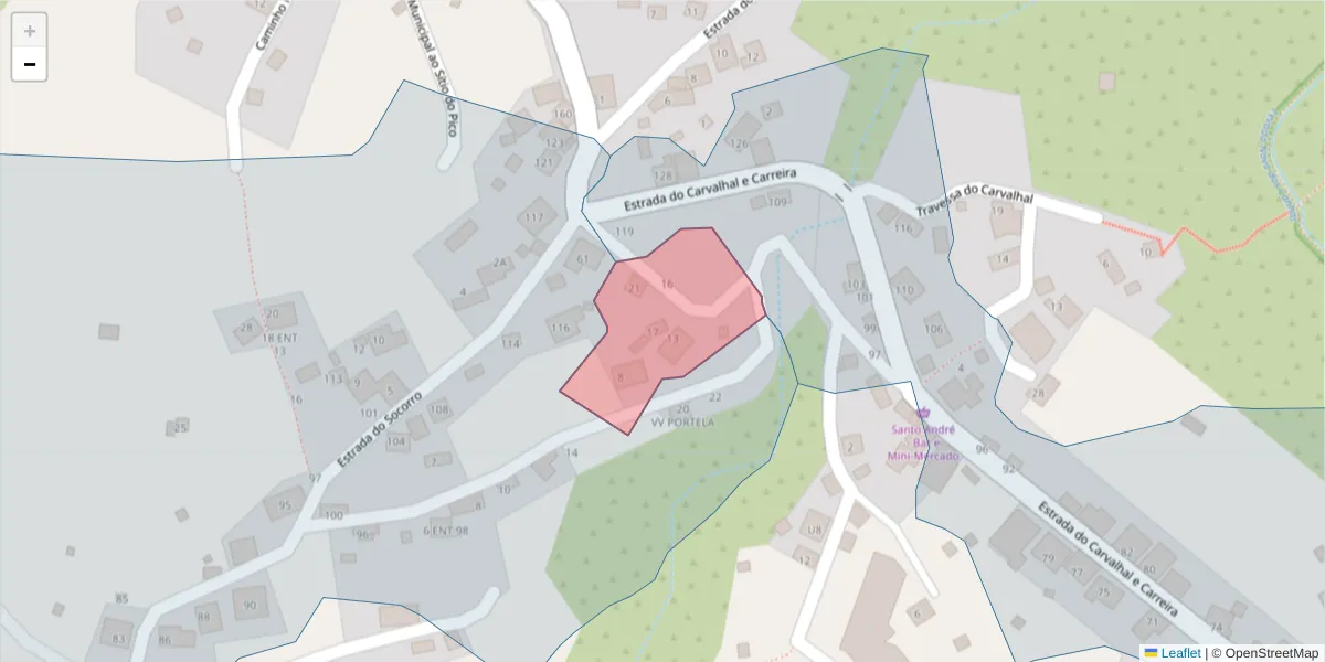 Mapa detalhado do código postal 9360-363 com limites, códigos postais vizinhos e agências dos correios