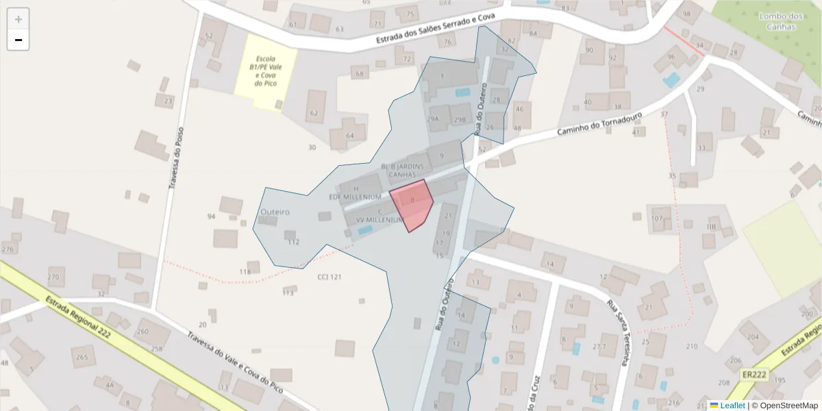 Mapa detalhado do código postal 9360-376 com limites, códigos postais vizinhos e agências dos correios