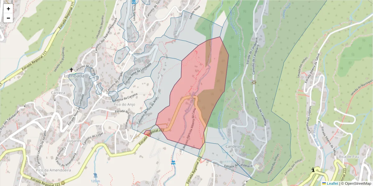 Mapa detalhado do código postal 9360-511 com limites, códigos postais vizinhos e agências dos correios