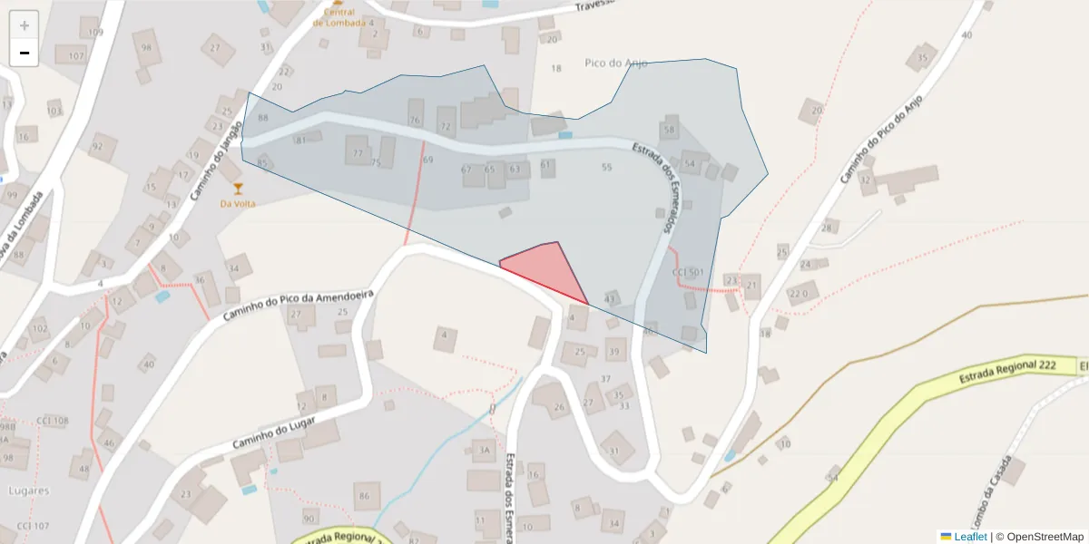 Mapa detalhado do código postal 9360-514 com limites, códigos postais vizinhos e agências dos correios