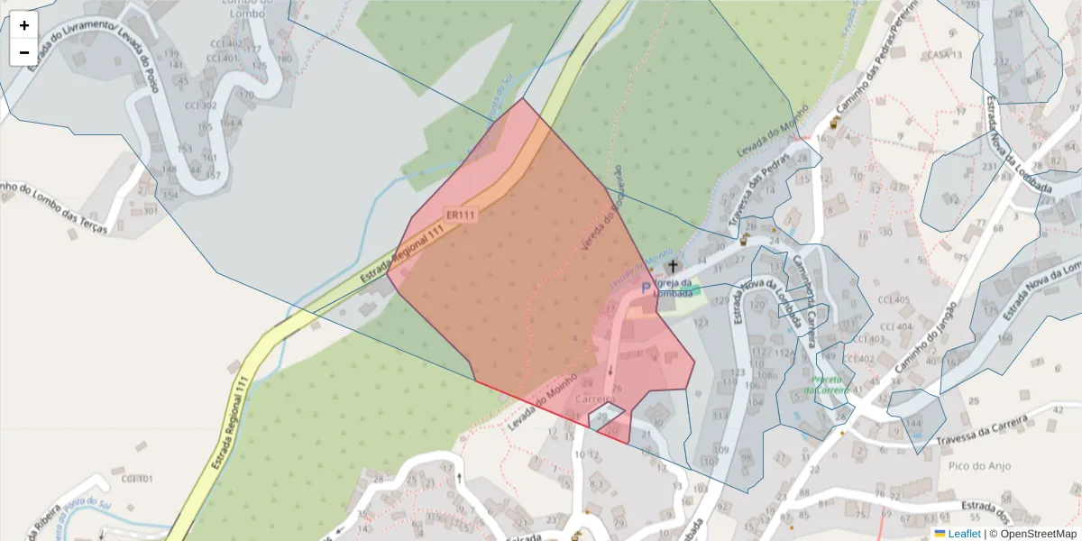 Mapa detalhado do código postal 9360-522 com limites, códigos postais vizinhos e agências dos correios