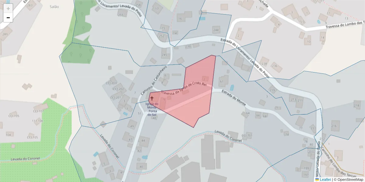 Mapa detalhado do código postal 9360-548 com limites, códigos postais vizinhos e agências dos correios