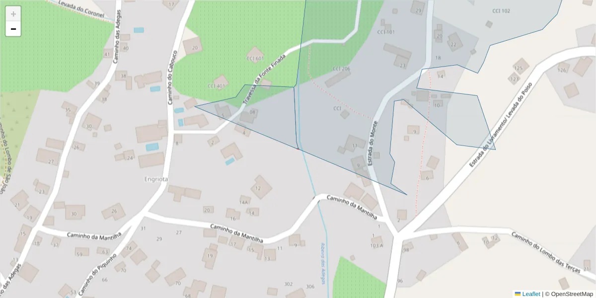 Mapa detalhado do código postal 9360-549 com limites, códigos postais vizinhos e agências dos correios