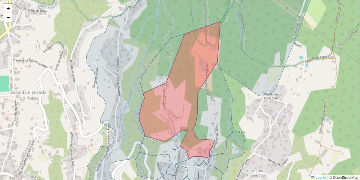 Mapa detalhado do código postal 9360-555 com limites, códigos postais vizinhos e agências dos correios