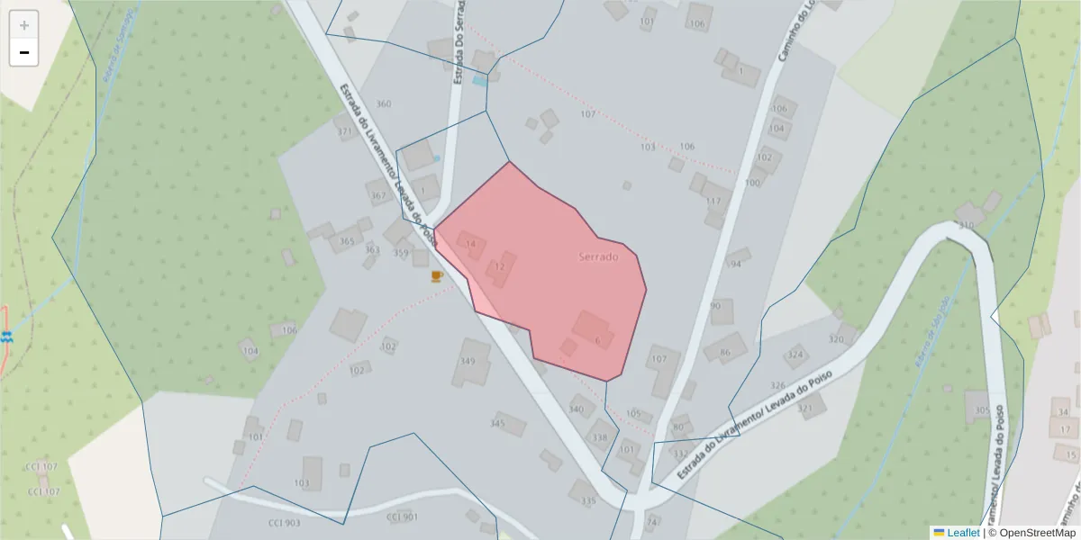 Mapa detalhado do código postal 9360-587 com limites, códigos postais vizinhos e agências dos correios