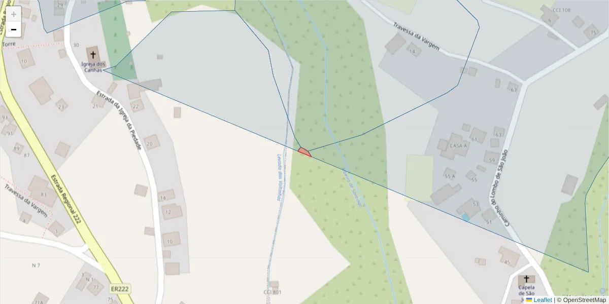 Mapa detalhado do código postal 9360-591 com limites, códigos postais vizinhos e agências dos correios