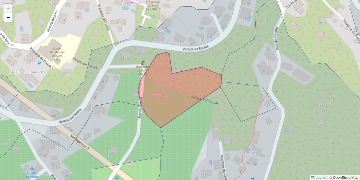 Mapa detalhado do código postal 9370-045 com limites, códigos postais vizinhos e agências dos correios