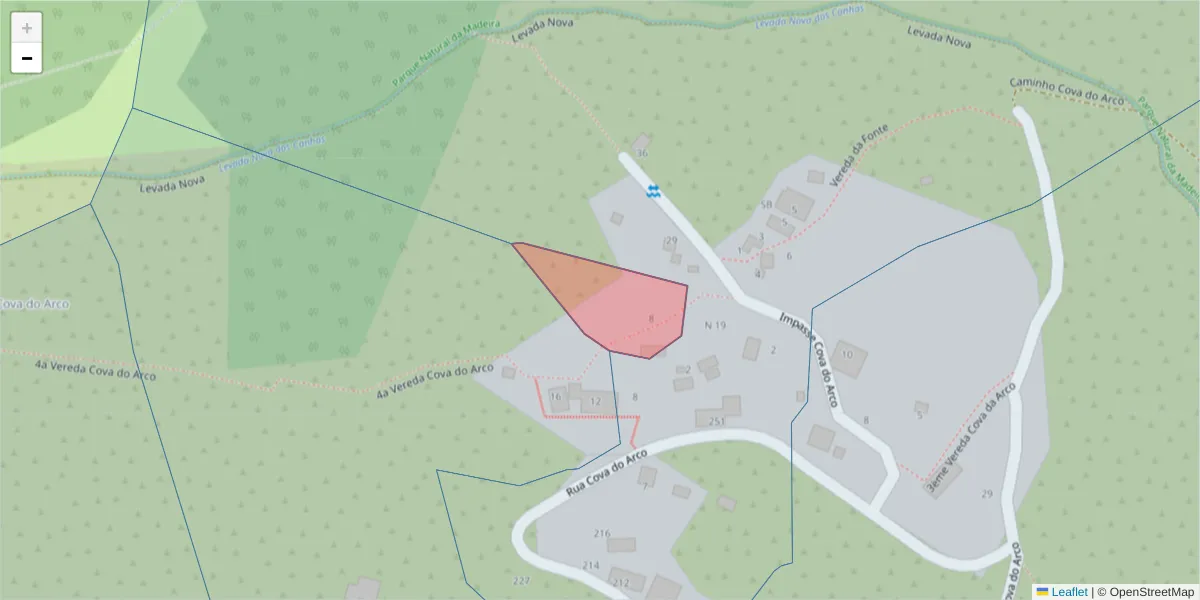 Mapa detalhado do código postal 9370-094 com limites, códigos postais vizinhos e agências dos correios