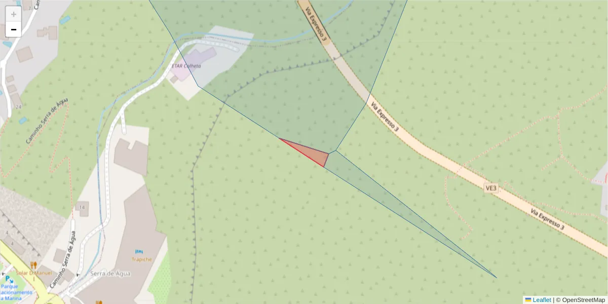 Mapa detalhado do código postal 9370-138 com limites, códigos postais vizinhos e agências dos correios