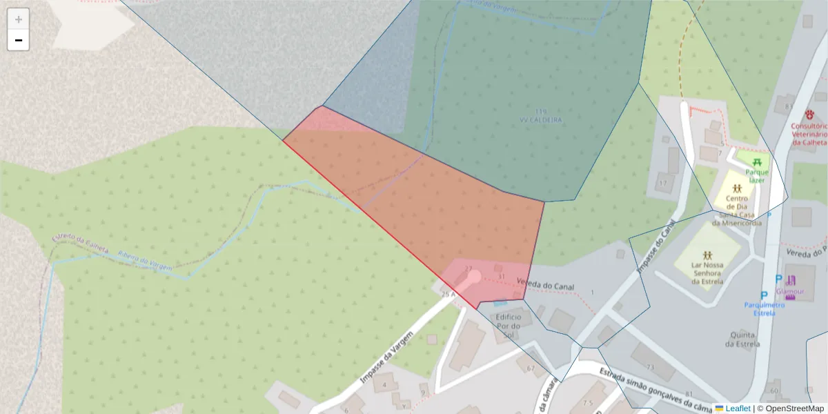 Mapa detalhado do código postal 9370-143 com limites, códigos postais vizinhos e agências dos correios