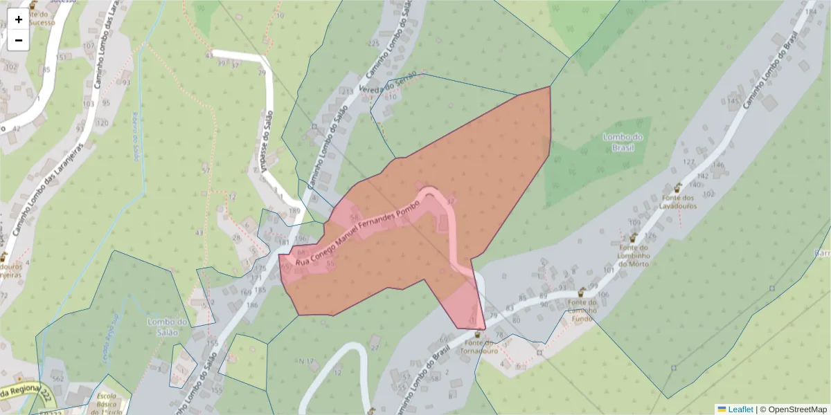 Mapa detalhado do código postal 9370-158 com limites, códigos postais vizinhos e agências dos correios