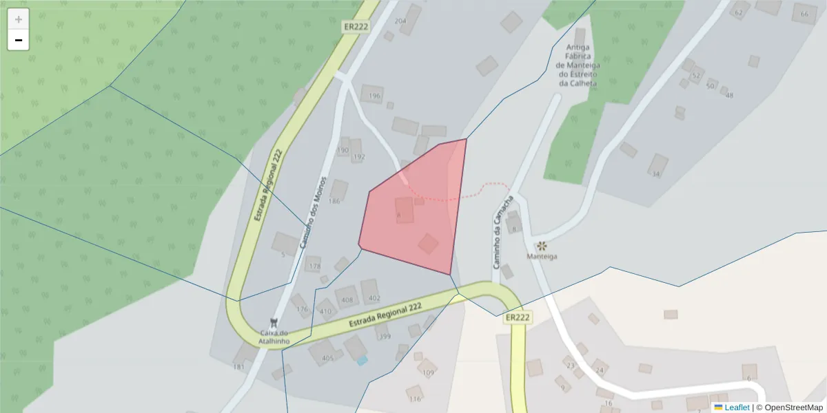 Mapa detalhado do código postal 9370-248 com limites, códigos postais vizinhos e agências dos correios