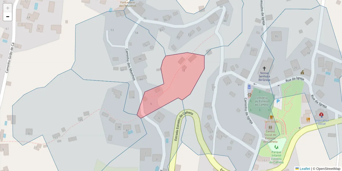 Mapa detalhado do código postal 9370-259 com limites, códigos postais vizinhos e agências dos correios
