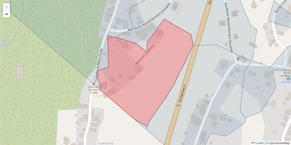 Mapa detalhado do código postal 9370-270 com limites, códigos postais vizinhos e agências dos correios