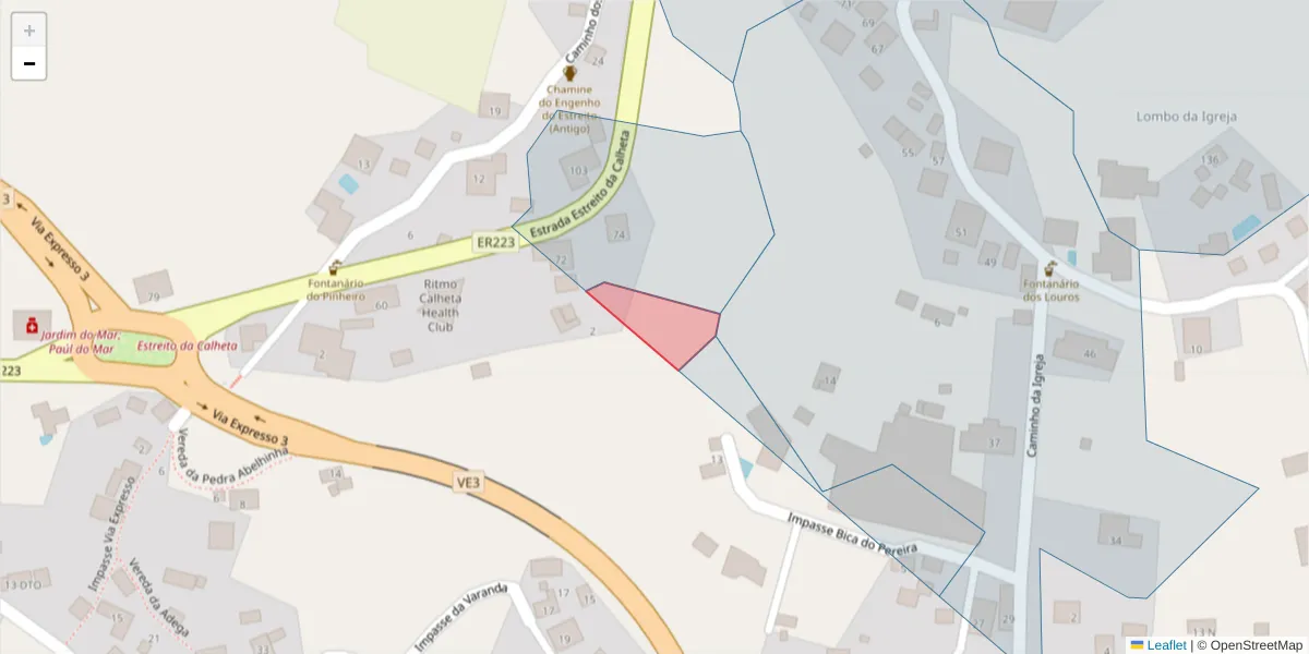 Mapa detalhado do código postal 9370-271 com limites, códigos postais vizinhos e agências dos correios