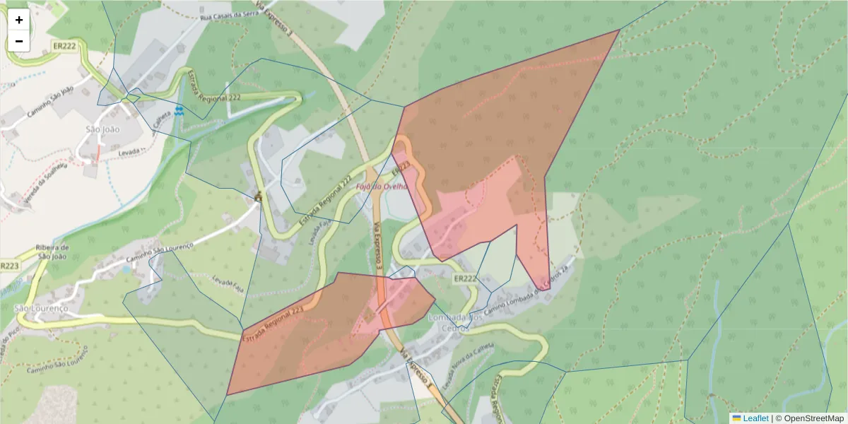 Mapa detalhado do código postal 9370-356 com limites, códigos postais vizinhos e agências dos correios