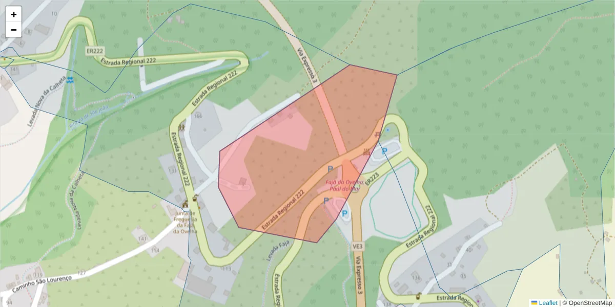 Mapa detalhado do código postal 9370-363 com limites, códigos postais vizinhos e agências dos correios