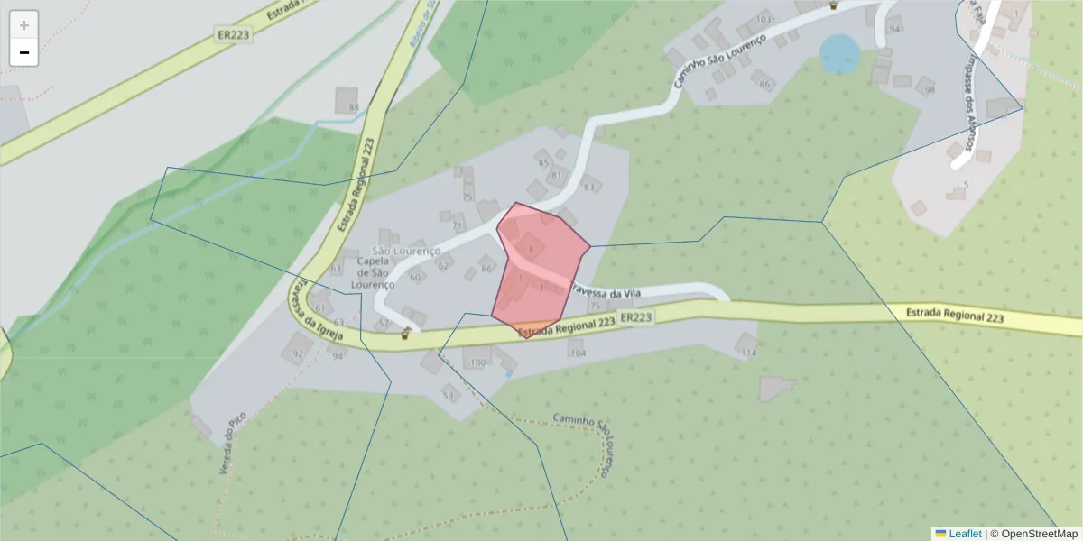 Mapa detalhado do código postal 9370-365 com limites, códigos postais vizinhos e agências dos correios