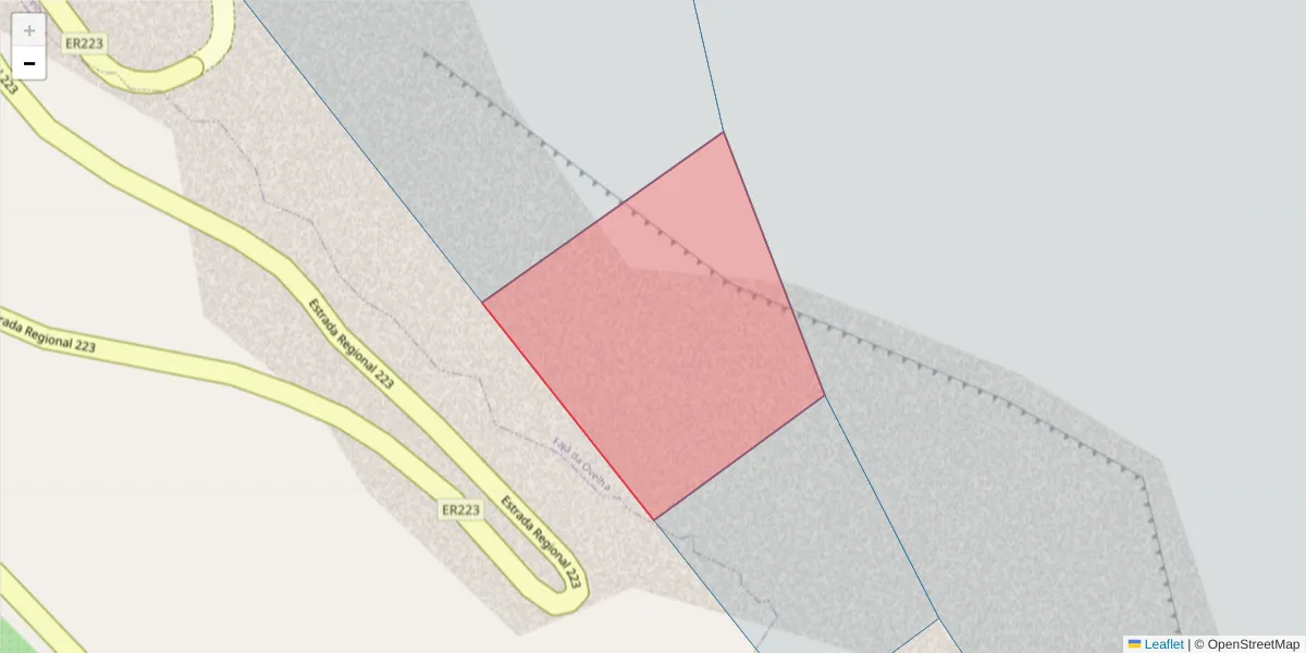 Mapa detalhado do código postal 9370-576 com limites, códigos postais vizinhos e agências dos correios