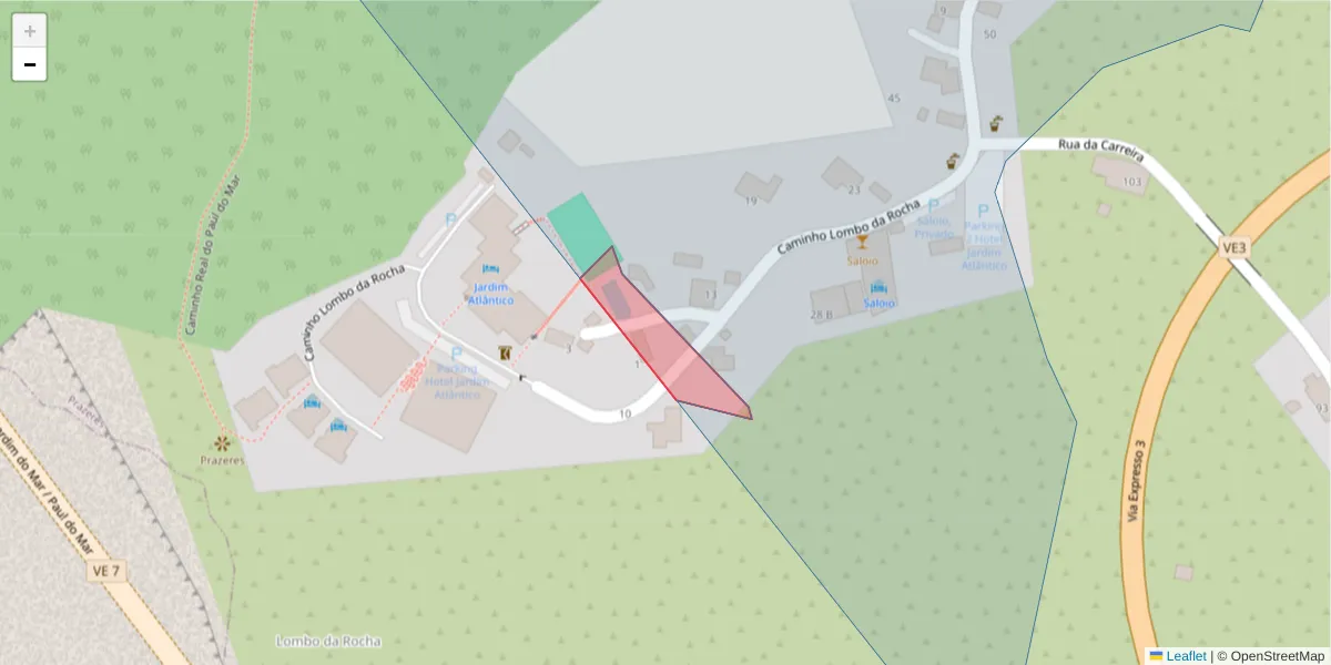 Mapa detalhado do código postal 9370-616 com limites, códigos postais vizinhos e agências dos correios