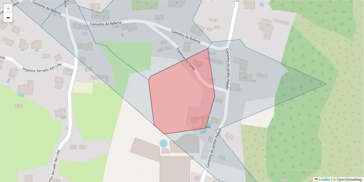 Mapa detalhado do código postal 9370-638 com limites, códigos postais vizinhos e agências dos correios