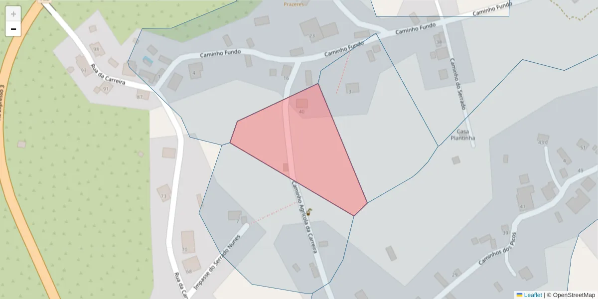 Mapa detalhado do código postal 9370-645 com limites, códigos postais vizinhos e agências dos correios