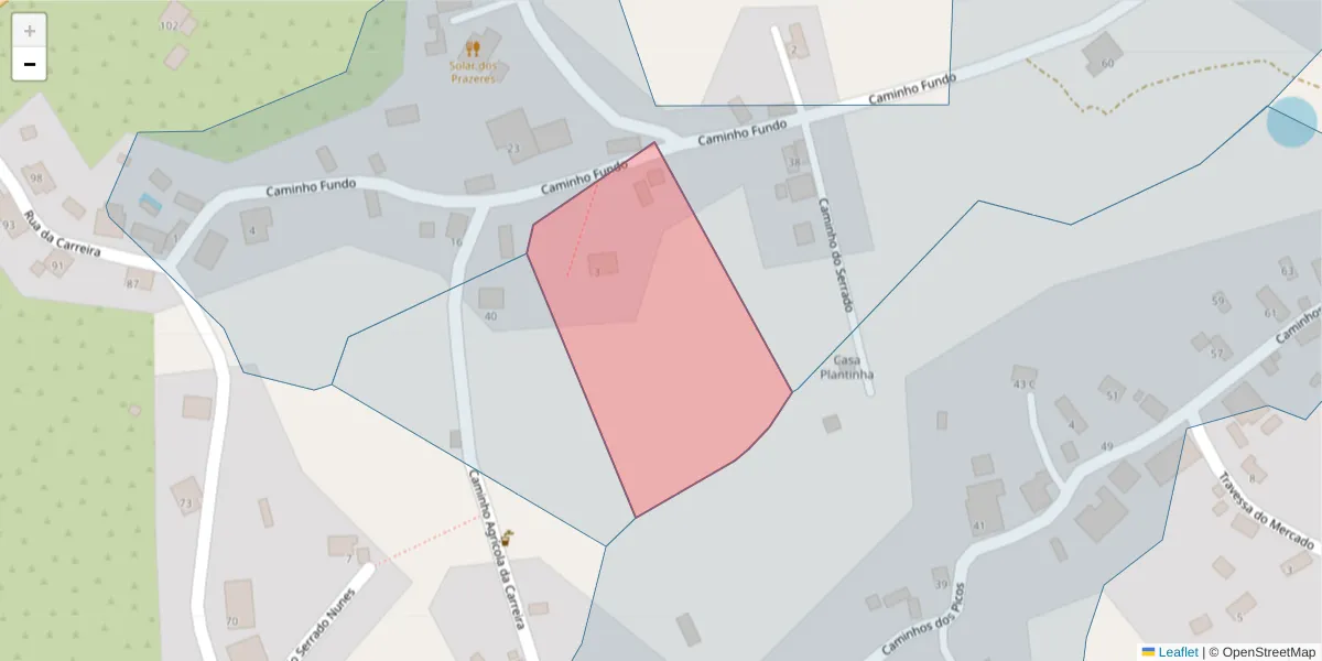 Mapa detalhado do código postal 9370-646 com limites, códigos postais vizinhos e agências dos correios