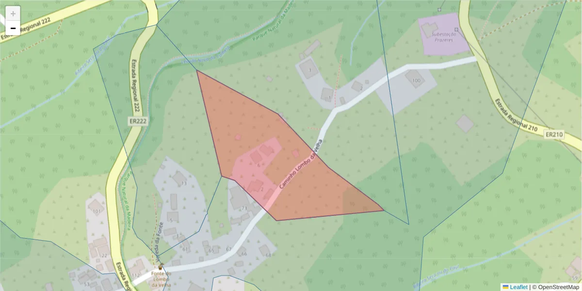 Mapa detalhado do código postal 9370-659 com limites, códigos postais vizinhos e agências dos correios