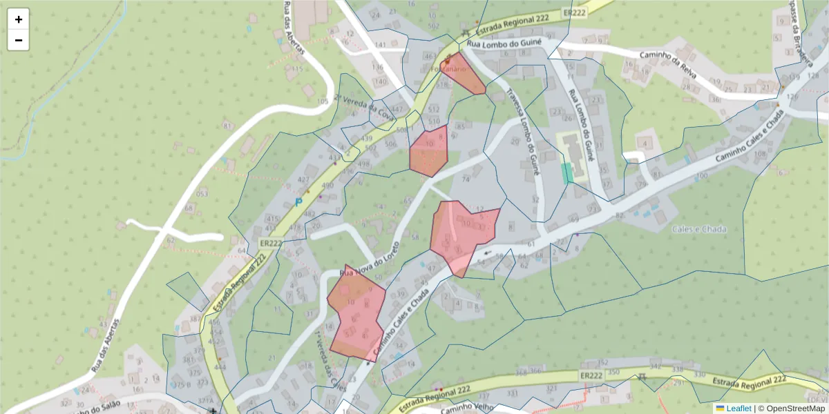 Mapa detalhado do código postal 9370-706 com limites, códigos postais vizinhos e agências dos correios