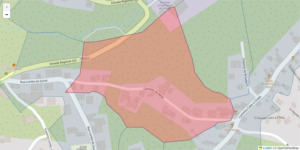 Mapa detalhado do código postal 9370-710 com limites, códigos postais vizinhos e agências dos correios