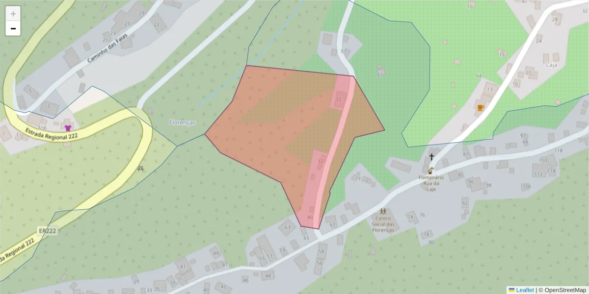 Mapa detalhado do código postal 9370-733 com limites, códigos postais vizinhos e agências dos correios