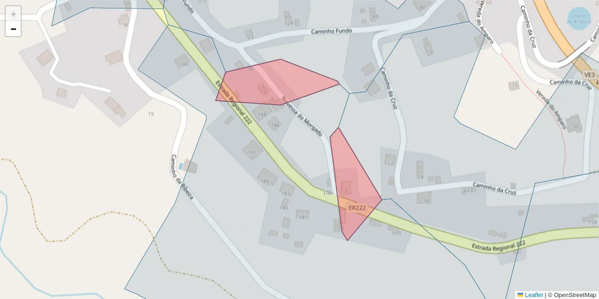 Mapa detalhado do código postal 9385-209 com limites, códigos postais vizinhos e agências dos correios