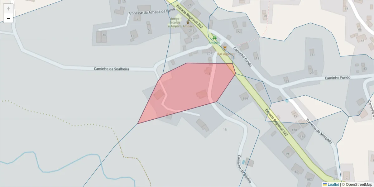 Mapa detalhado do código postal 9385-210 com limites, códigos postais vizinhos e agências dos correios