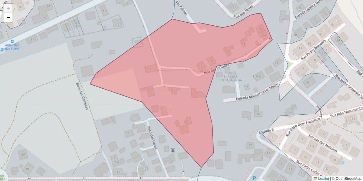 Mapa detalhado do código postal 9400-186 com limites, códigos postais vizinhos e agências dos correios