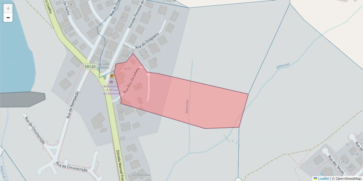 Mapa detalhado do código postal 9400-191 com limites, códigos postais vizinhos e agências dos correios