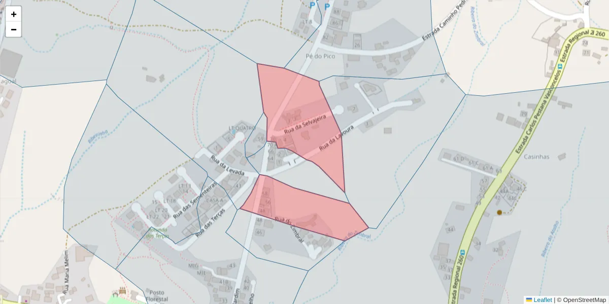 Mapa detalhado do código postal 9400-196 com limites, códigos postais vizinhos e agências dos correios
