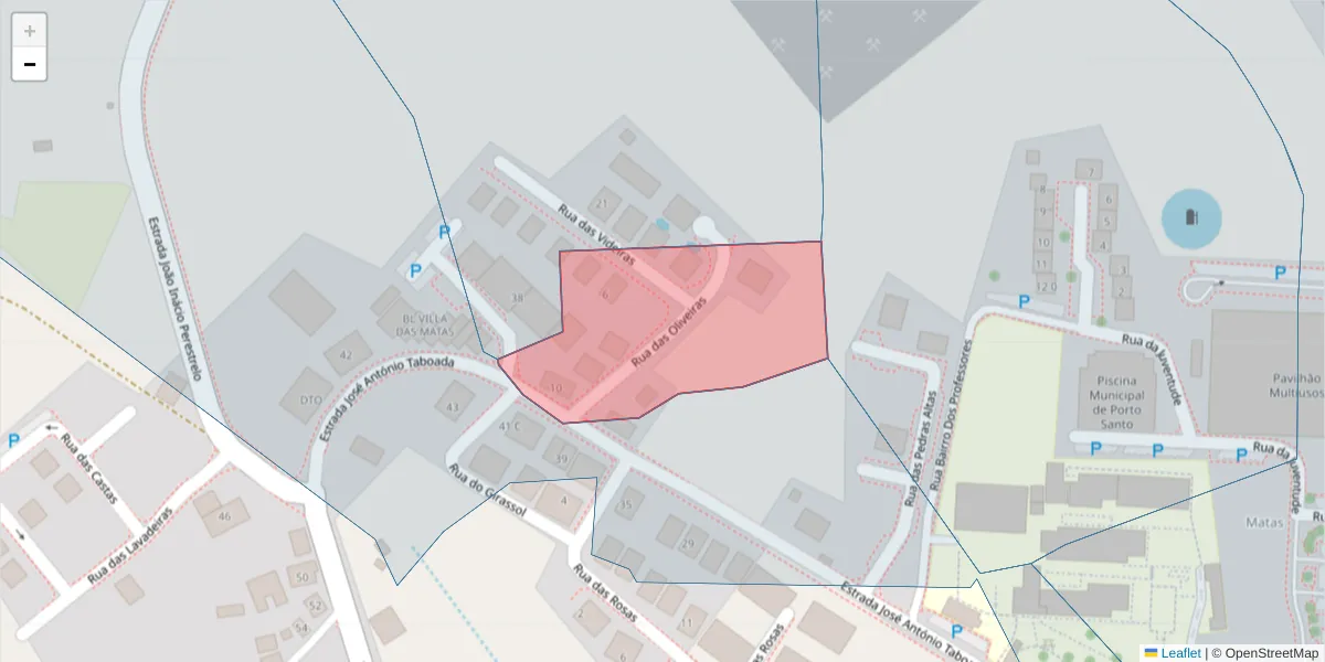 Mapa detalhado do código postal 9400-216 com limites, códigos postais vizinhos e agências dos correios