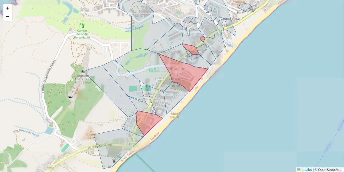 Mapa detalhado do código postal 9400-242 com limites, códigos postais vizinhos e agências dos correios