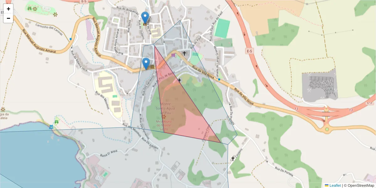 Mapa detalhado do código postal 9560-226 com limites, códigos postais vizinhos e agências dos correios