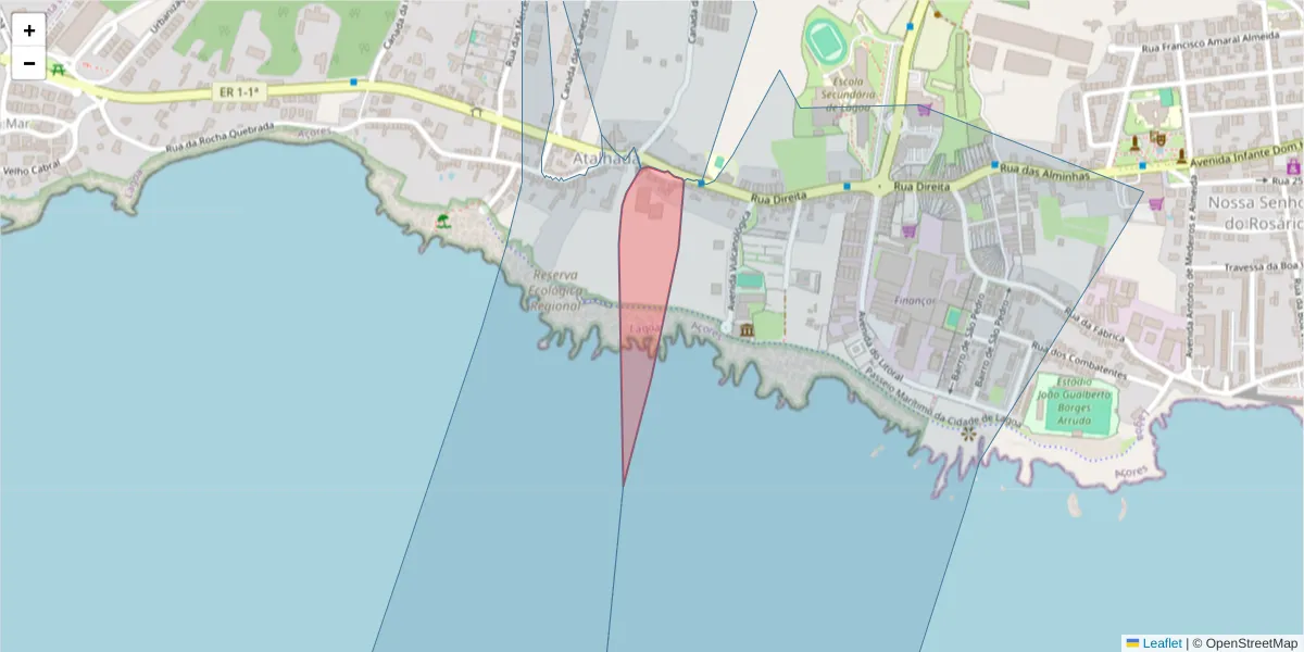 Mapa detalhado do código postal 9560-410 com limites, códigos postais vizinhos e agências dos correios