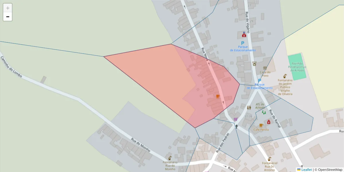 Mapa detalhado do código postal 9630-014 com limites, códigos postais vizinhos e agências dos correios