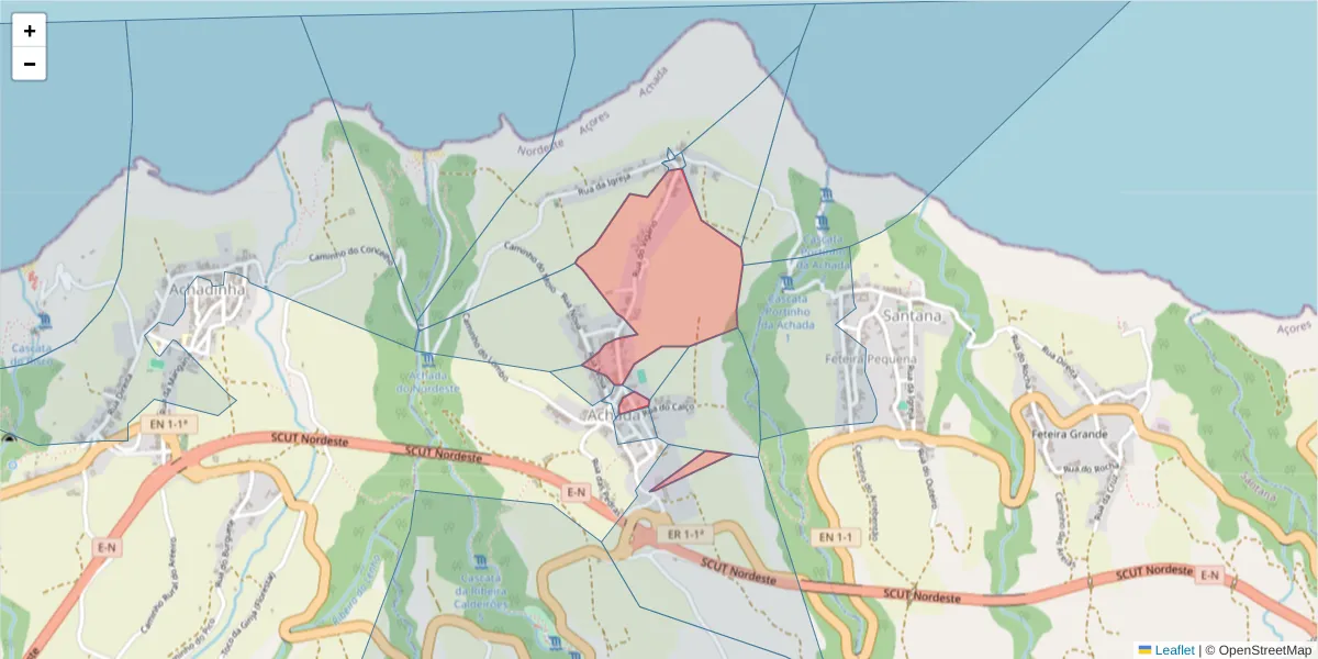 Mapa detalhado do código postal 9630-019 com limites, códigos postais vizinhos e agências dos correios